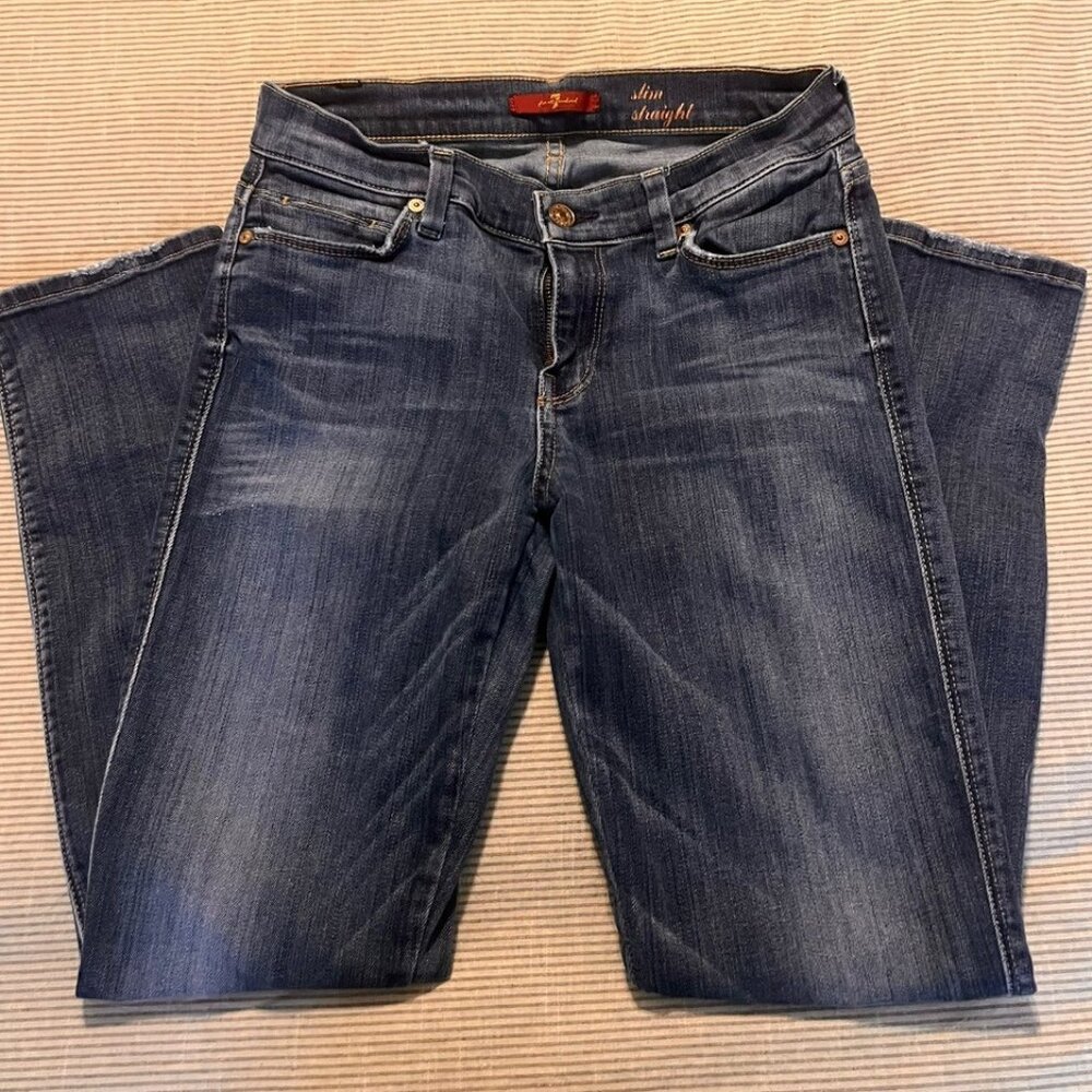 7 For All Mankind Jeans | Slim Straight | Dark Wash | Size 27 | Barely Worn